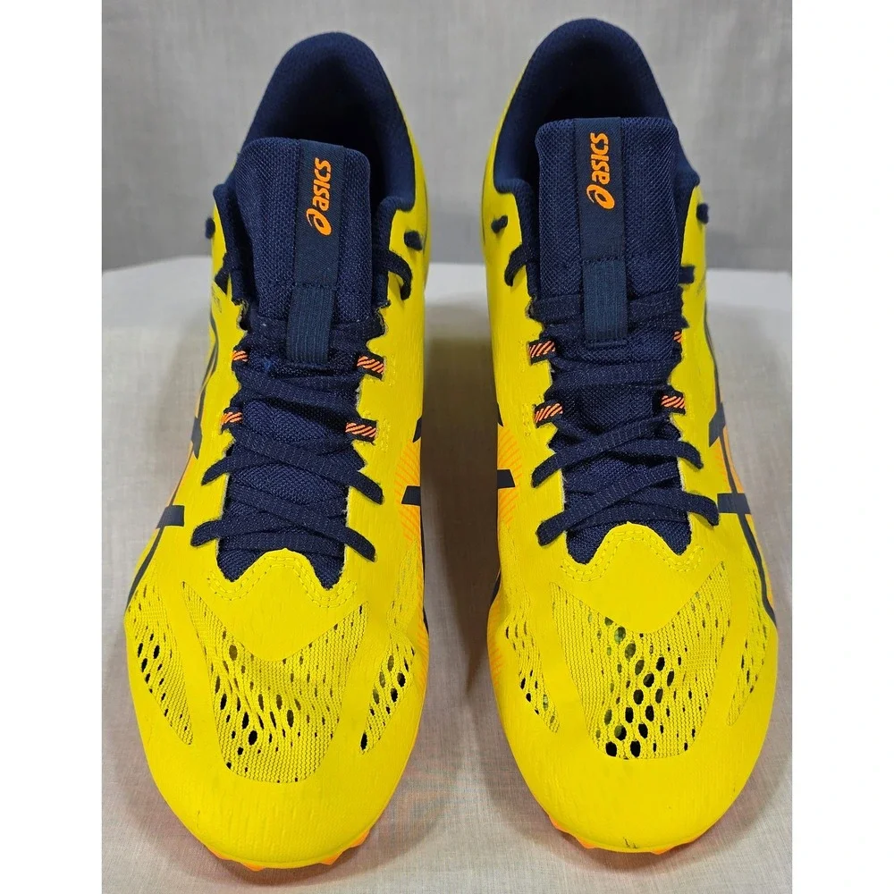 Asics Hyper MD 8 Track Field Spikes Men's 10 Yellow Navy Blue‎ Racing Shoes
